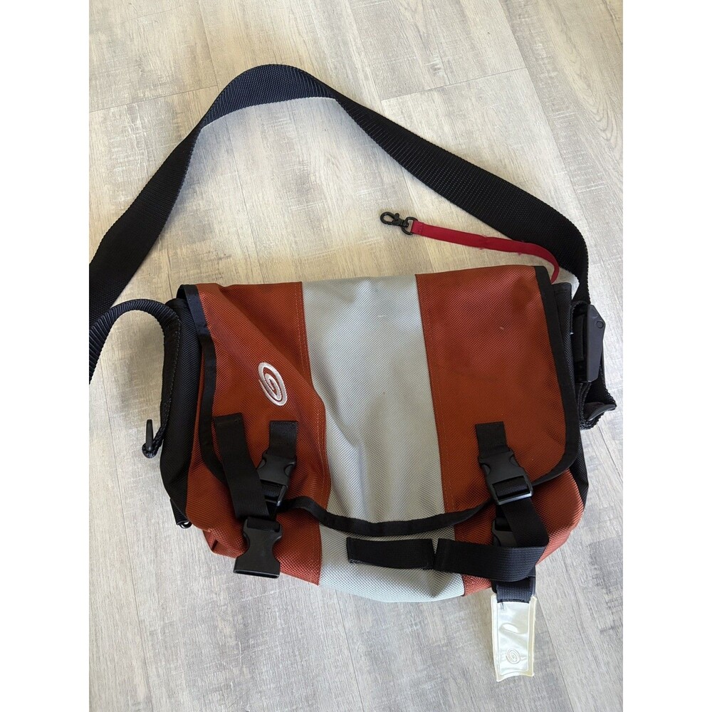 Timbuk2 Classic Messenger Bag Size Large Orange Black Padded Strap Vintage